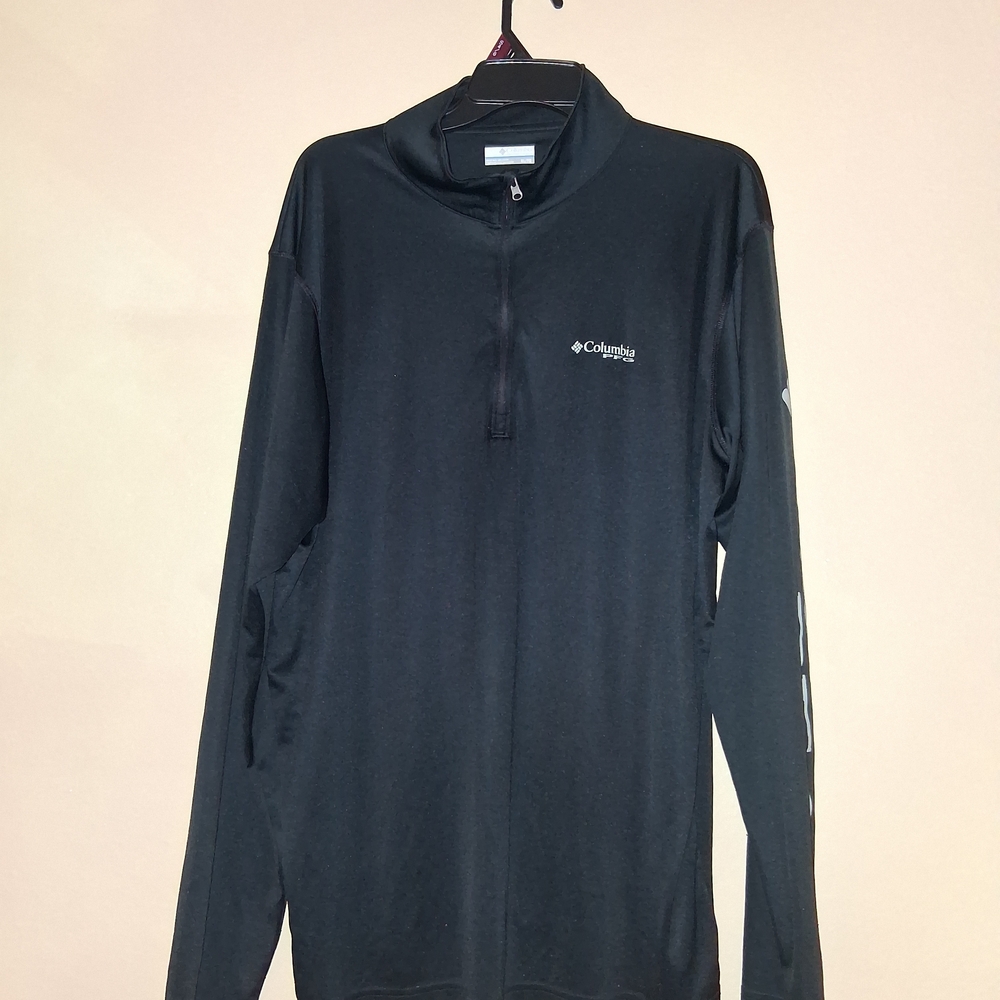 Columbia Black Quarter-Zip Pullover PFg Omnishade Shirt XL